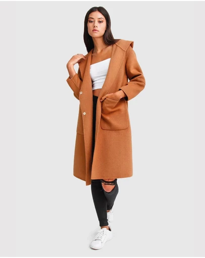 Belle & Bloom - Walk This Way Wool Blend Hooded Coat