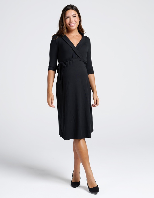 Angel Maternity - Eve Maternity Classic Wrap Dress in Black