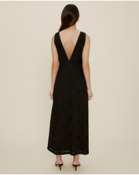 The Fated - Esther Column Broderie Midi Dress
