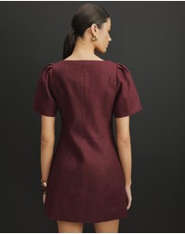 AERE - Audrey Linen Bodice Detail Mini Dress