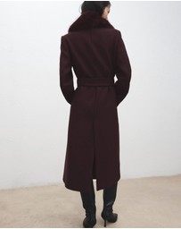 M.N.G - Manteco Wool Coat With Fur Collar