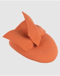 Max Alexander - Winter Orange Felt Pillbox with Bow