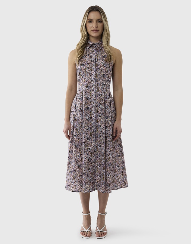 Farage - Liberty Halter Shirtdress