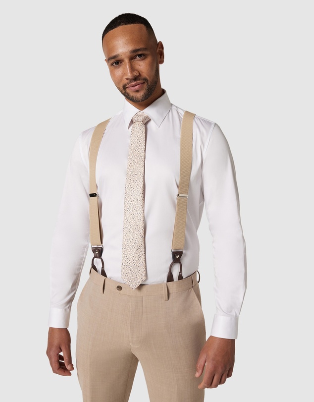 Politix - Leather Crosspatch Y-back Elastic Braces