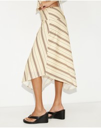 Dazie - Vacay Linen Blend Midi Skirt