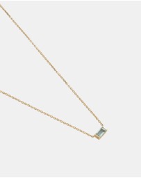 Kirstin Ash - Baguette Birthstone Necklace March Sky Blue Topaz