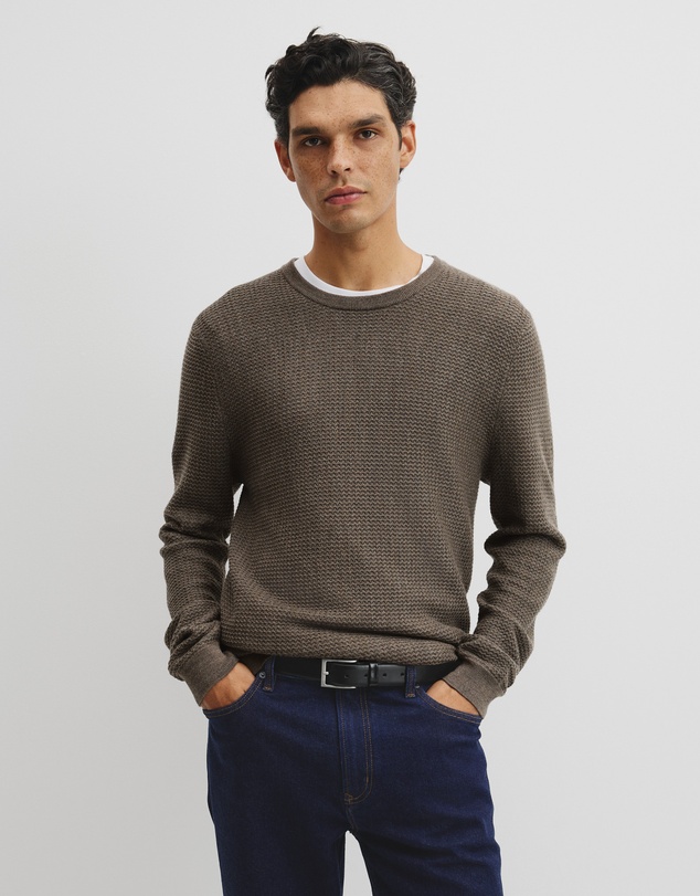 Country Road - Australian Merino Wool Textured Crew Neck Knit