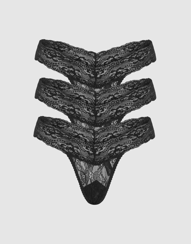 Sotto Brand - Sotto Three Pack Allungare G-String Black/Black/Black
