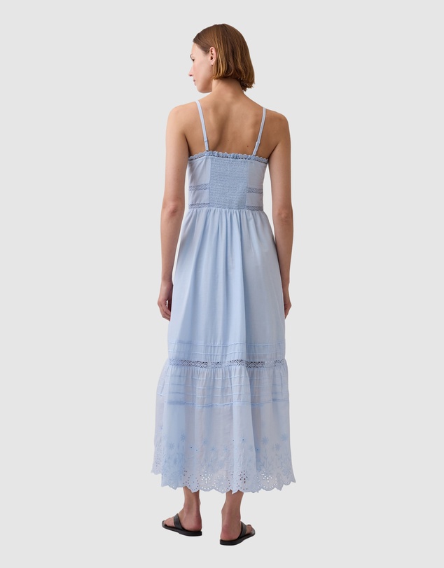 GAP - Sleeveless Embroidered Button Front Maxi Dress