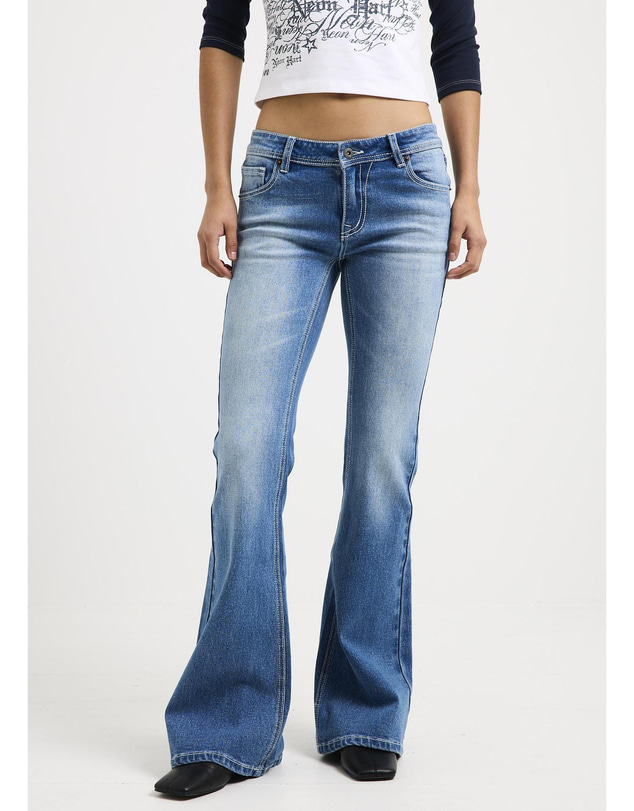 Neon Hart - Beckham Y2K Flare Denim Jeans