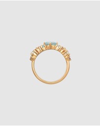 Elli Jewelry - Ring Classic with topaz, moonstone and amethyst in 925 sterling silver gold plated