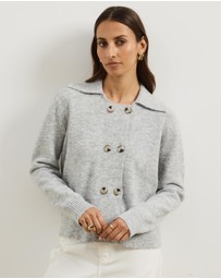 Atmos&Here - Aspen Knit Wrap Cardigan With Collar