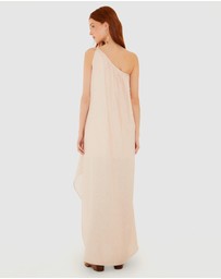 Farm Rio - Garden Terrace Pink One Shoulder Maxi Dress