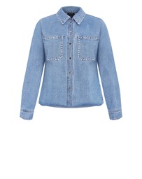 City Chic - Denim Stud Shacket