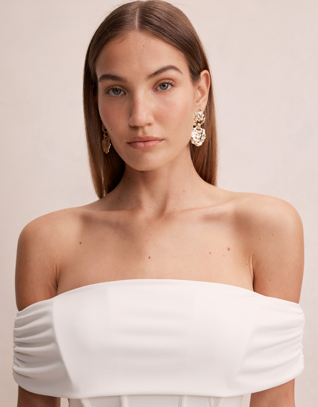 Forever New - Ania Ruched Bardot Neck Maxi Dress