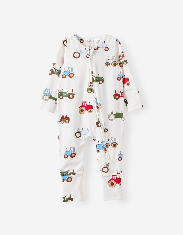Cotton On Kids - Growie Long Sleeve Zip Romper
