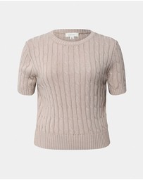 Forcast - Anita Short Sleeve Cable Knit