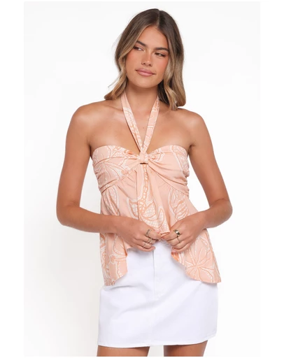 Petal & Pup - Klara Halter Top - Peach Floral