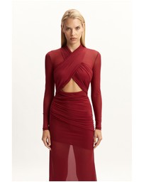 Bardot - Veria Wrap Mesh Maxi Dress
