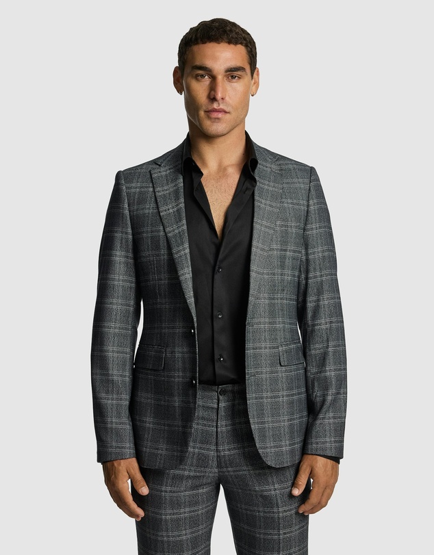 yd. - Cassius Slim Fit Check Suit Jacket