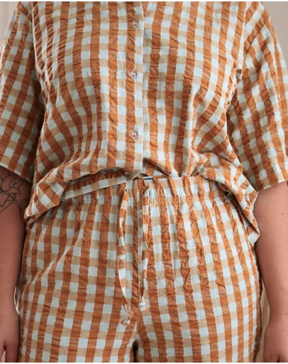 Mosey Me - Honey Blue Seersucker Pyjama Set