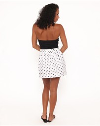 Petal & Pup - Luna Mini Skirt - White Polka Dot
