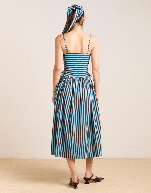 Damson Madder - Angelina Midi Dress With Lace Up