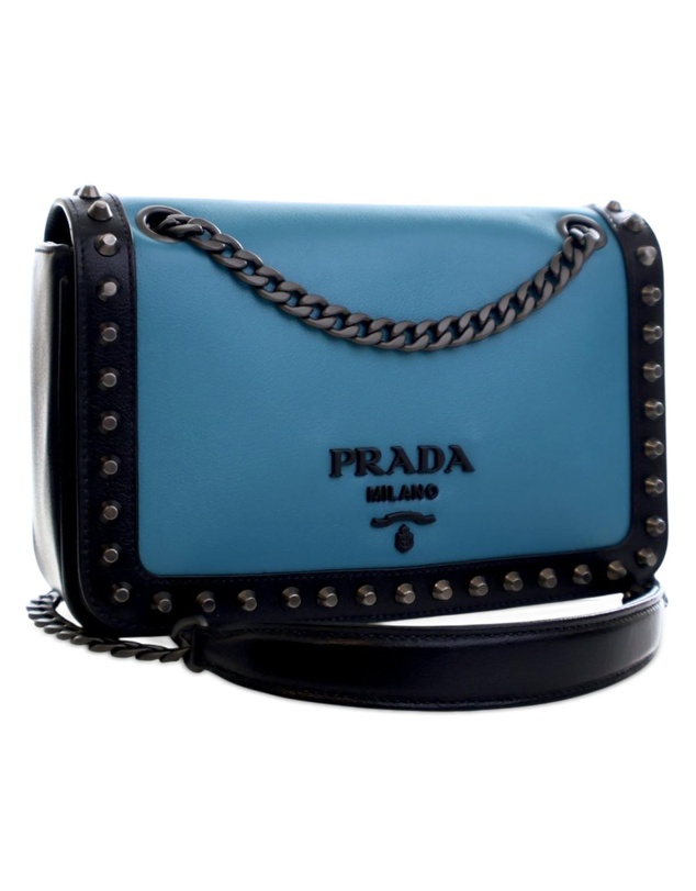Pre-Loved by Azura Reborn - Pre-Loved Bicolor Glace Calfskin Studded Crossbody