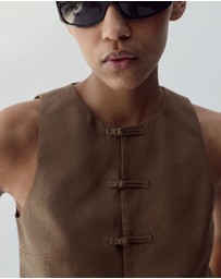 M.N.G - Linen Toggle Waistcoat