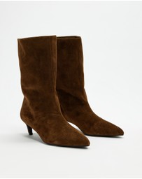 AERE - Nara Suede Heeled Boots