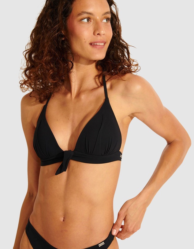 Banana Moon - Black Misko Halter Triangle Push Up Bikini
