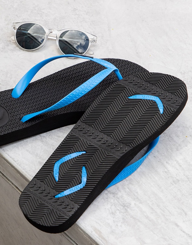 Boomerangz Footwear - Men's Black Thongs with arch support and 2 x interchangeable straps