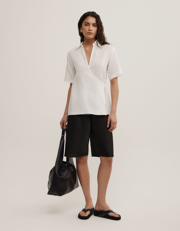 Witchery - Wrap Linen Short Sleeve Shirt