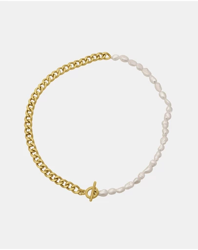 Zoe Olivia - Waterproof Freshwater Pearl Half Chain FOB Necklace