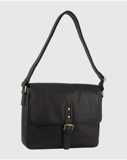 Pierre Cardin - Leather Business Bag with Laptop Sleeve