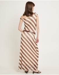 Alice In The Eve - Mesh Stripe Maxi Dress