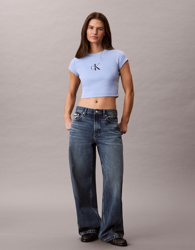 Calvin Klein Jeans - Monologo Rib Acid Wash Baby Tee