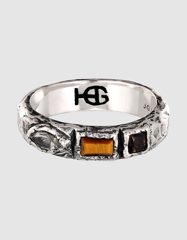 Haze & Glory - ICONIC EXCLUSIVE - Trio Jewls Organic Band Ring in Oxidised Silver