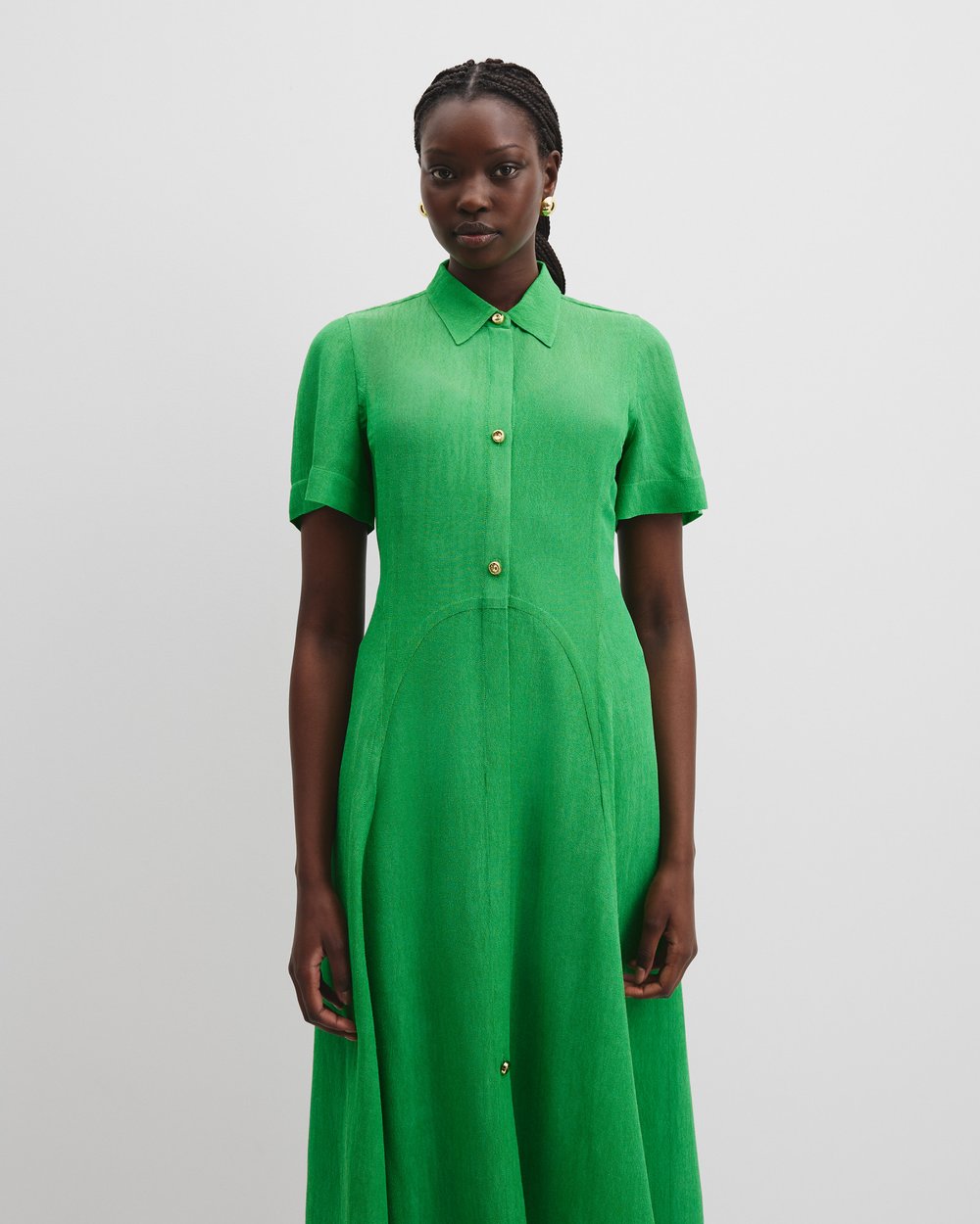 country road green dress Panelled Detail Midi by Online | THE ICONIC polished outfit