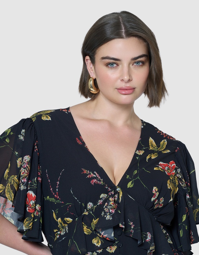 Pink Dusk by Curve Project - Lavinia Frill Maxi Dress