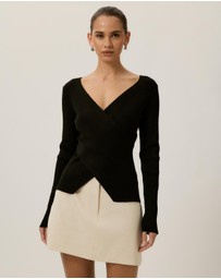 Tussah - Sienna Wrap Long Sleeve Knit Top