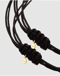 Elli Jewelry - Bracelet Set Women Circle Infinity Black 925 Sterling Silver Gold Plated