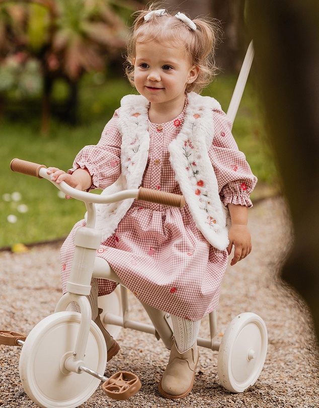 Fox & Finch - Orchard Bloom Emb. Check Dress - Babies