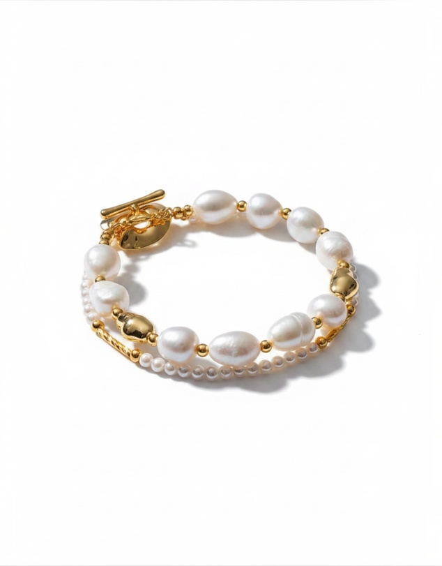 Mossée - Celeste Pearl Layered Bracelet