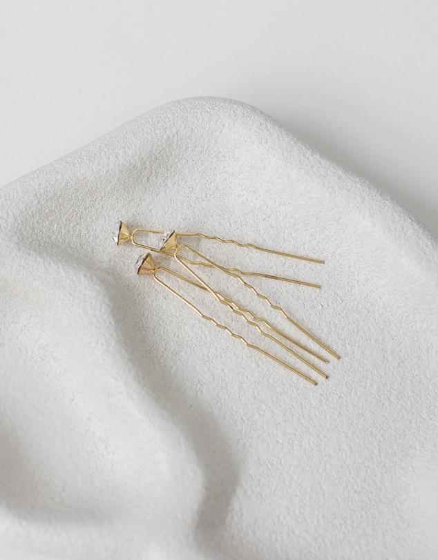 The White Collection - Aria - 8mm Crystal Bridal Hair Pin Trio