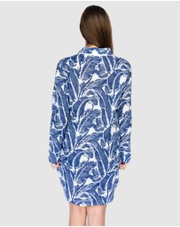 Sant And Abel - Women's Martinique® Blue Banana Leaf Night Shirt