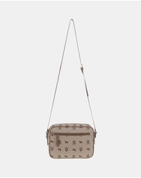 Pierre Cardin - Pierre Cardin Canvas/Leather Trim Square Crossbody Bag