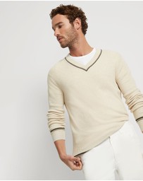 Oxford - Bruno Cashmere Blend V-Neck Top