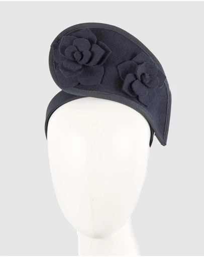 Max Alexander - Felt Navy Crown Racing Fascinator