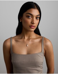 Michael Hill - Aquamarine and Cultured Freshwater Pearl Drop Necklace in 10kt Yellow Gold